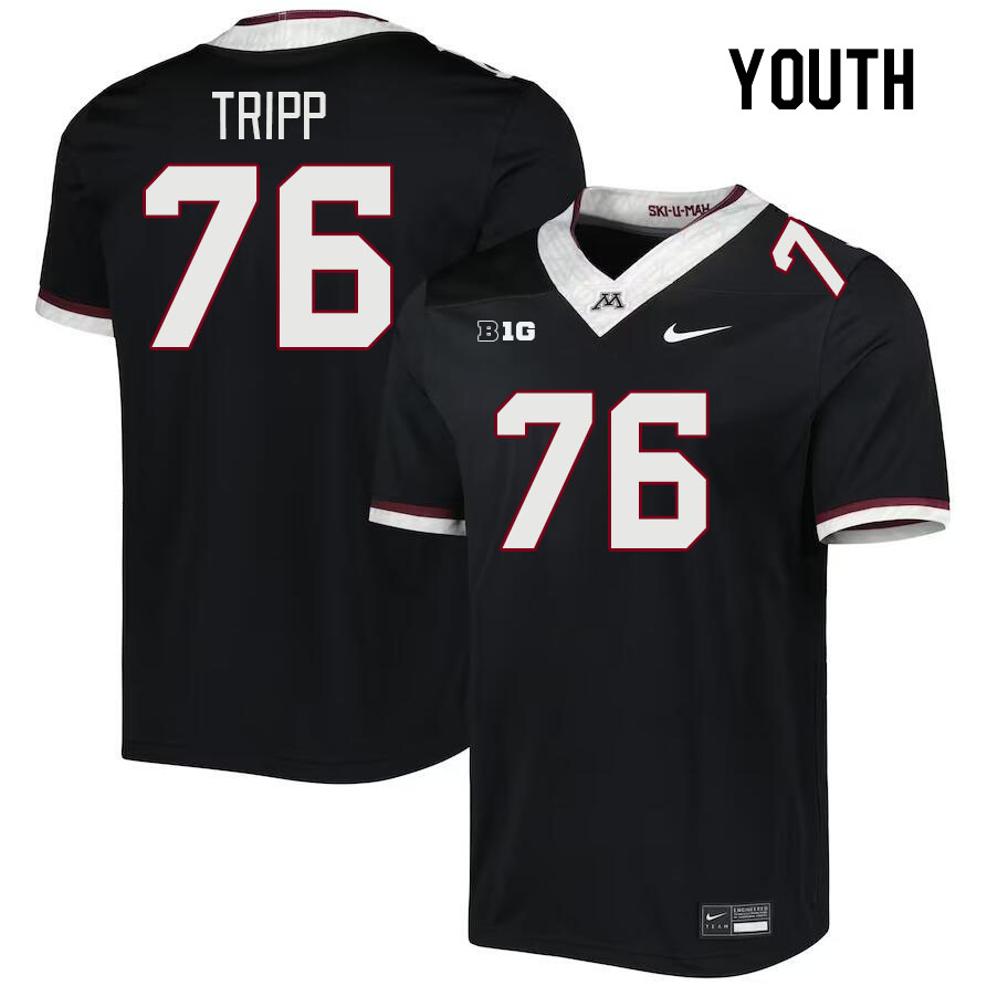 Youth #76 Reese Tripp Minnesota Golden Gophers College Football Jerseys Stitched-Black